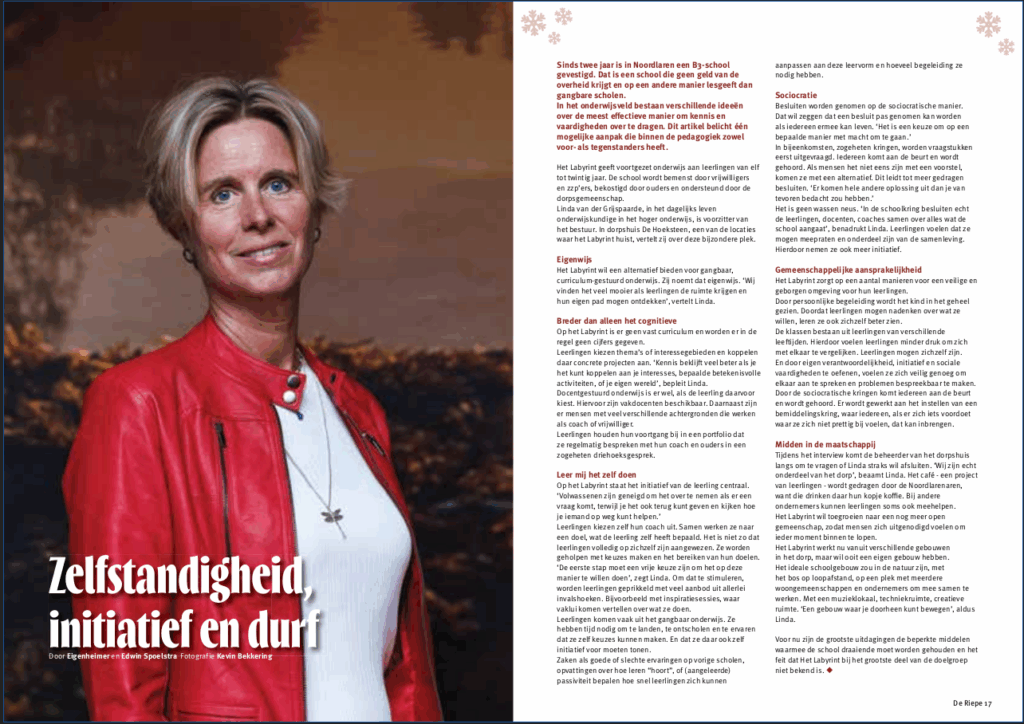 Artikel met foto uit De Riepe