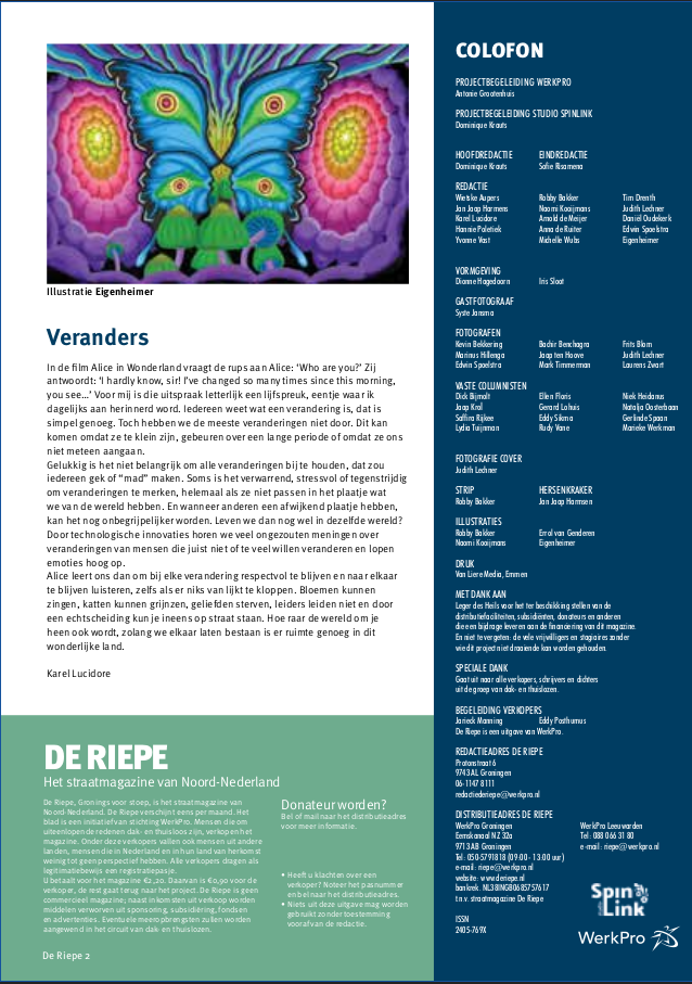 Pagina uit De Riepe met redactioneel en afbeelding