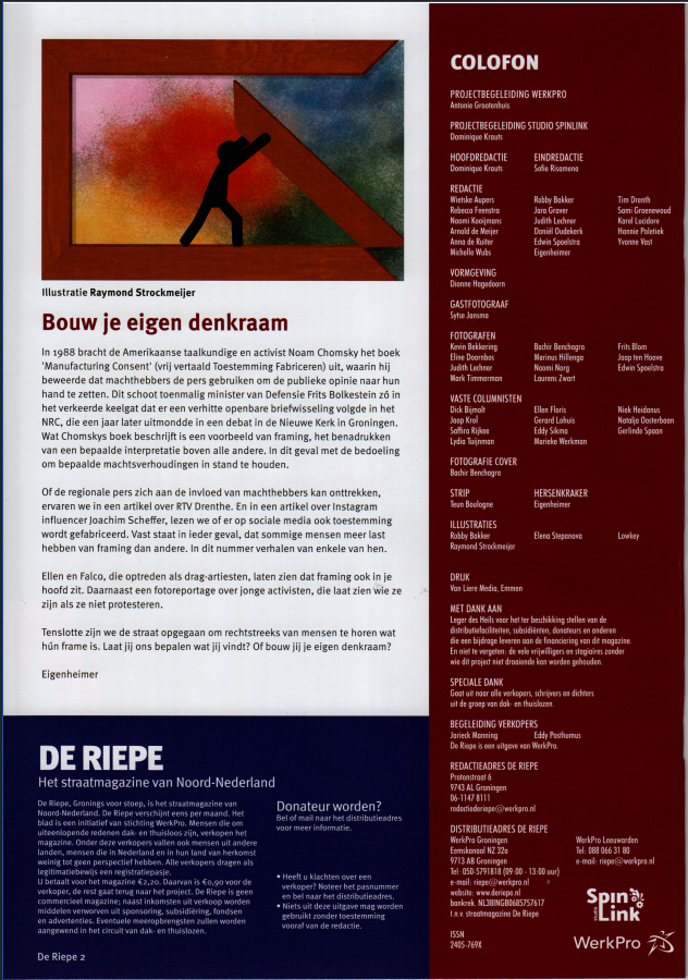 Pagina uit De Riepe met redactioneel en afbeelding