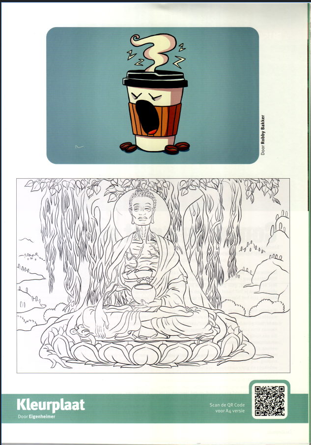 Pagina uit De Riepe met strip en kleurplaat