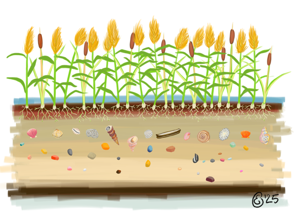 Doorsneetekening van een helofytenfilter